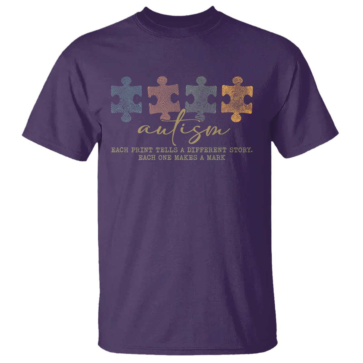Autism T Shirt Fingerprint Autism Each One Makes A Mark