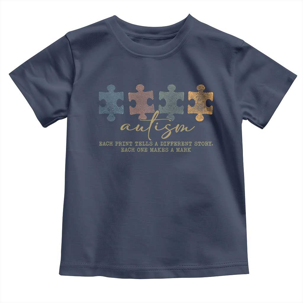 Autism Toddler T Shirt Fingerprint Autism Each One Makes A Mark