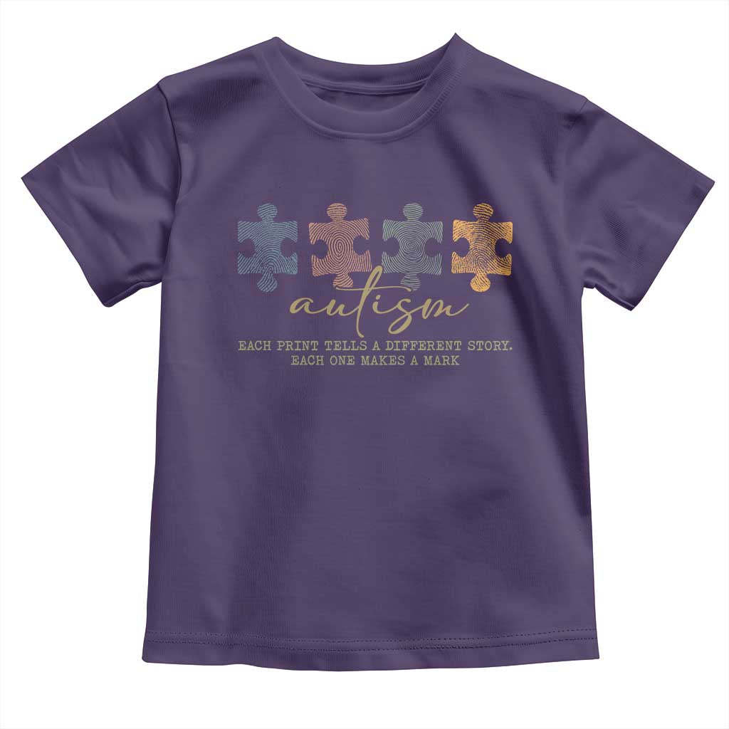 Autism Toddler T Shirt Fingerprint Autism Each One Makes A Mark