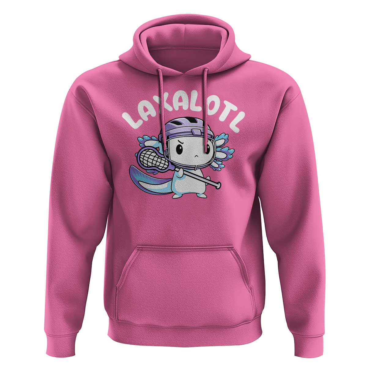 Funny Axolotl Lacrosse Player Hoodie - Wonder Print Shop