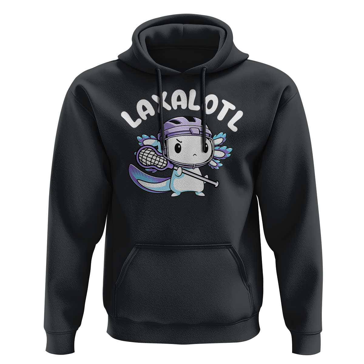 Funny Axolotl Lacrosse Player Hoodie - Wonder Print Shop