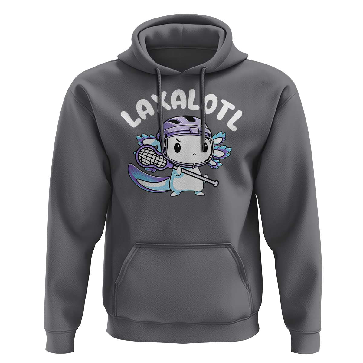 Funny Axolotl Lacrosse Player Hoodie - Wonder Print Shop
