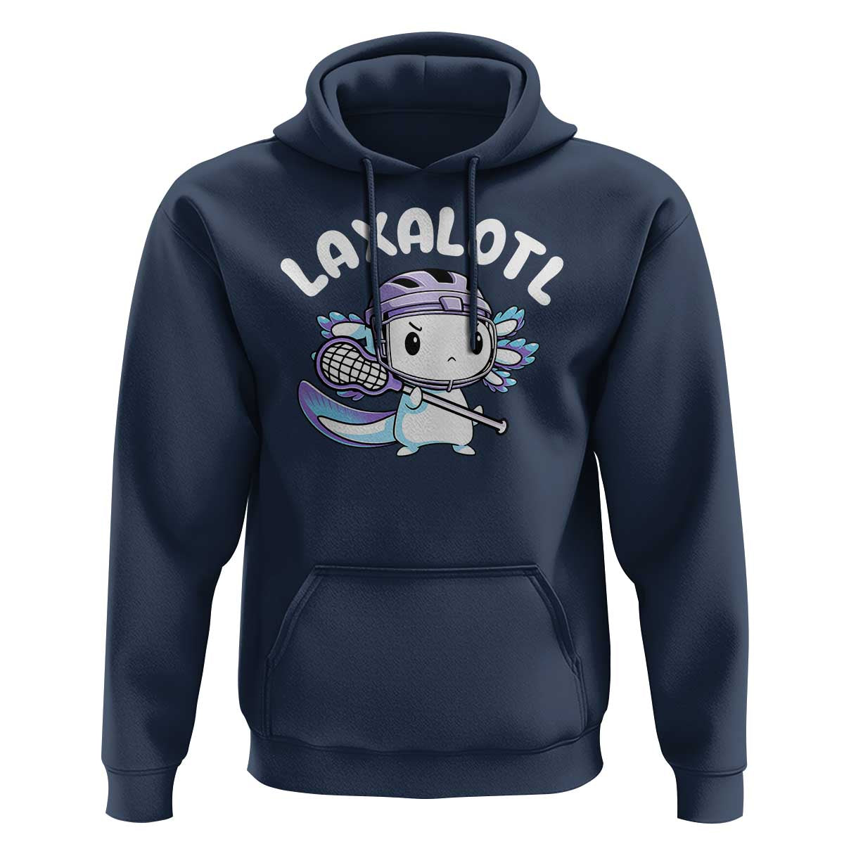Funny Axolotl Lacrosse Player Hoodie - Wonder Print Shop