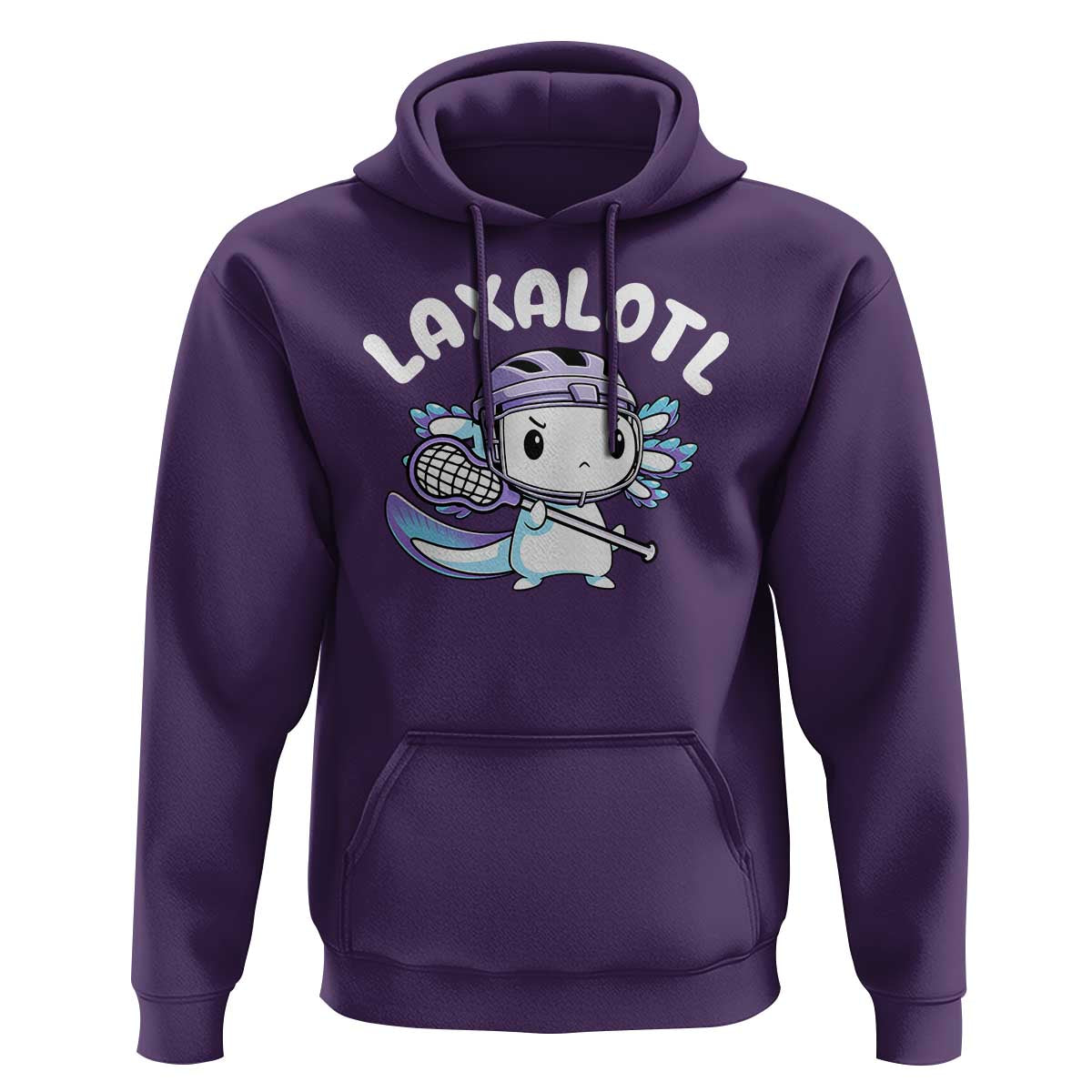 Funny Axolotl Lacrosse Player Hoodie - Wonder Print Shop