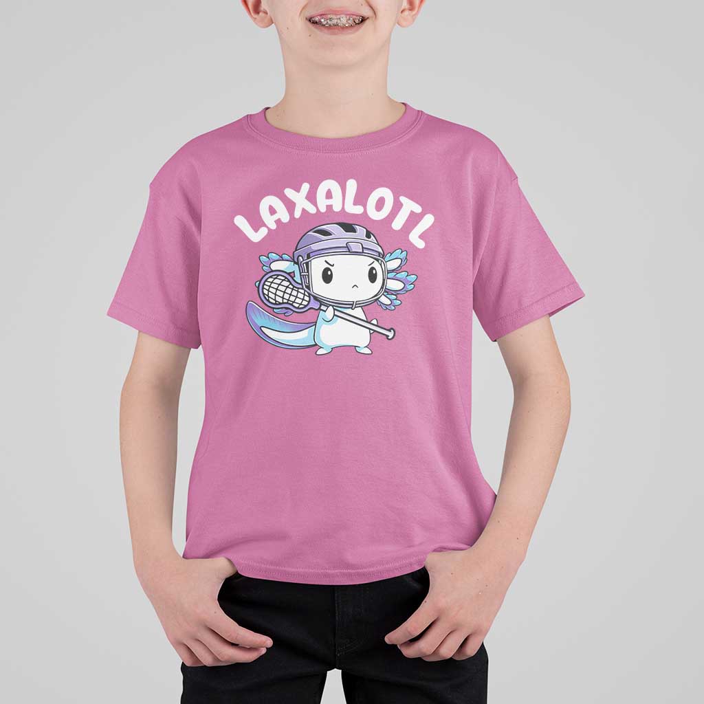 Funny Axolotl Lacrosse Player T Shirt For Kid - Wonder Print Shop