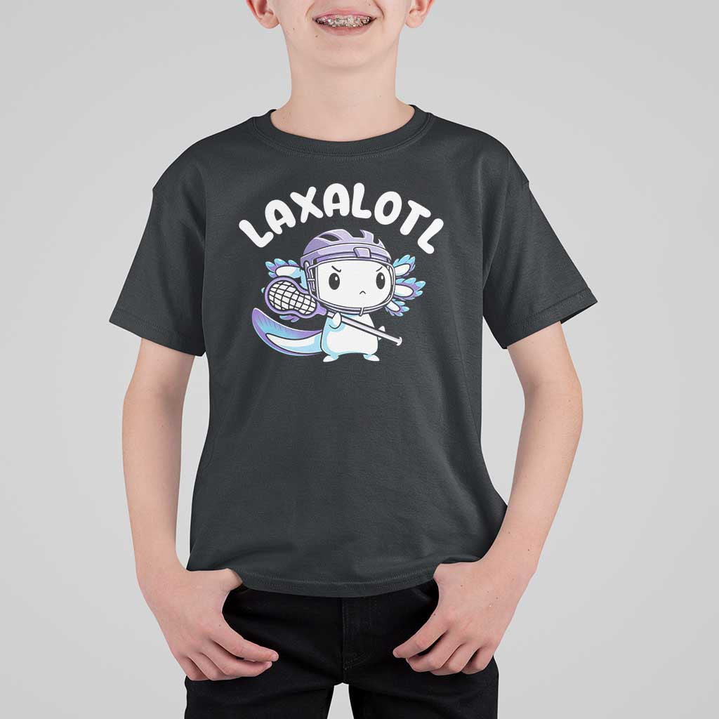 Funny Axolotl Lacrosse Player T Shirt For Kid - Wonder Print Shop