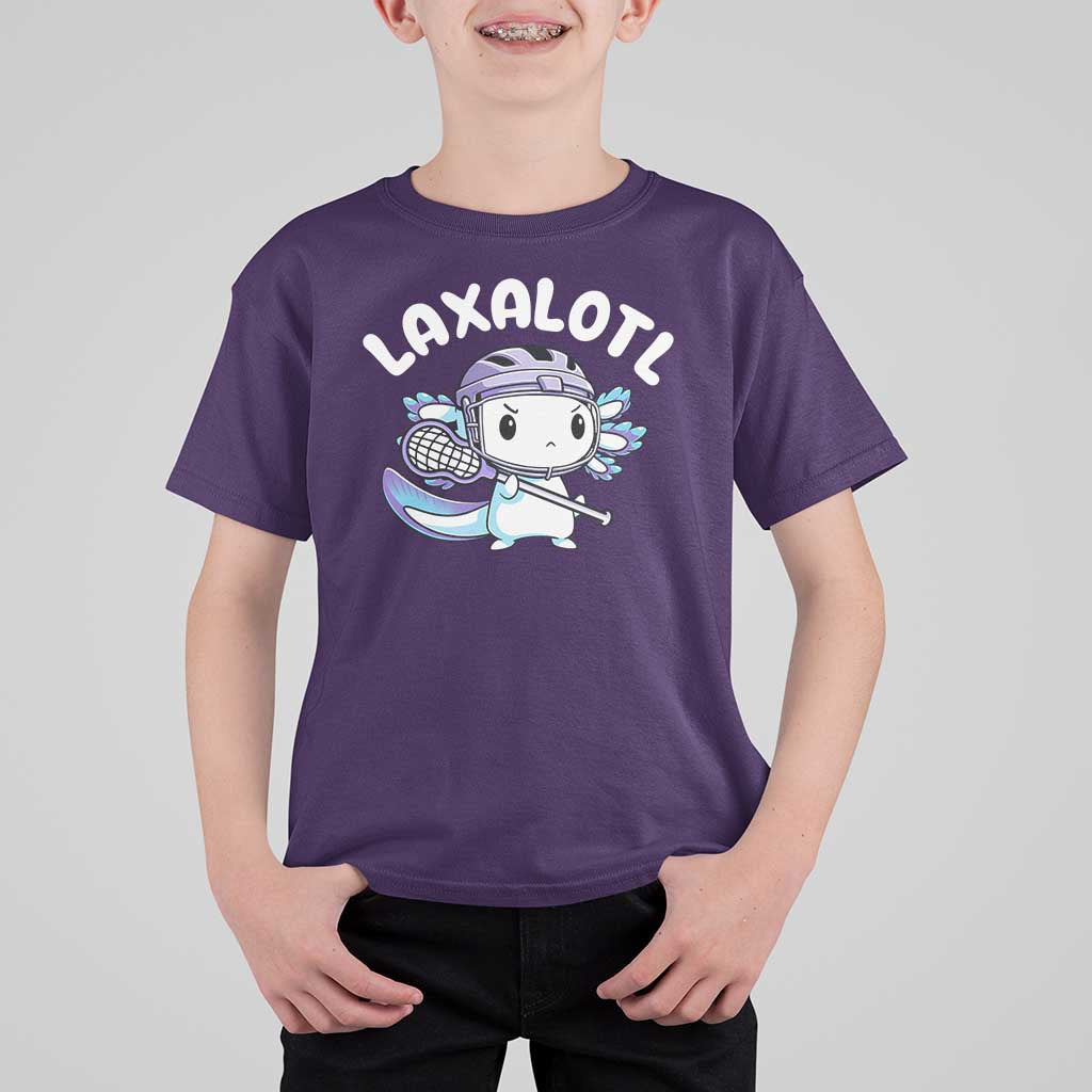 Funny Axolotl Lacrosse Player T Shirt For Kid - Wonder Print Shop