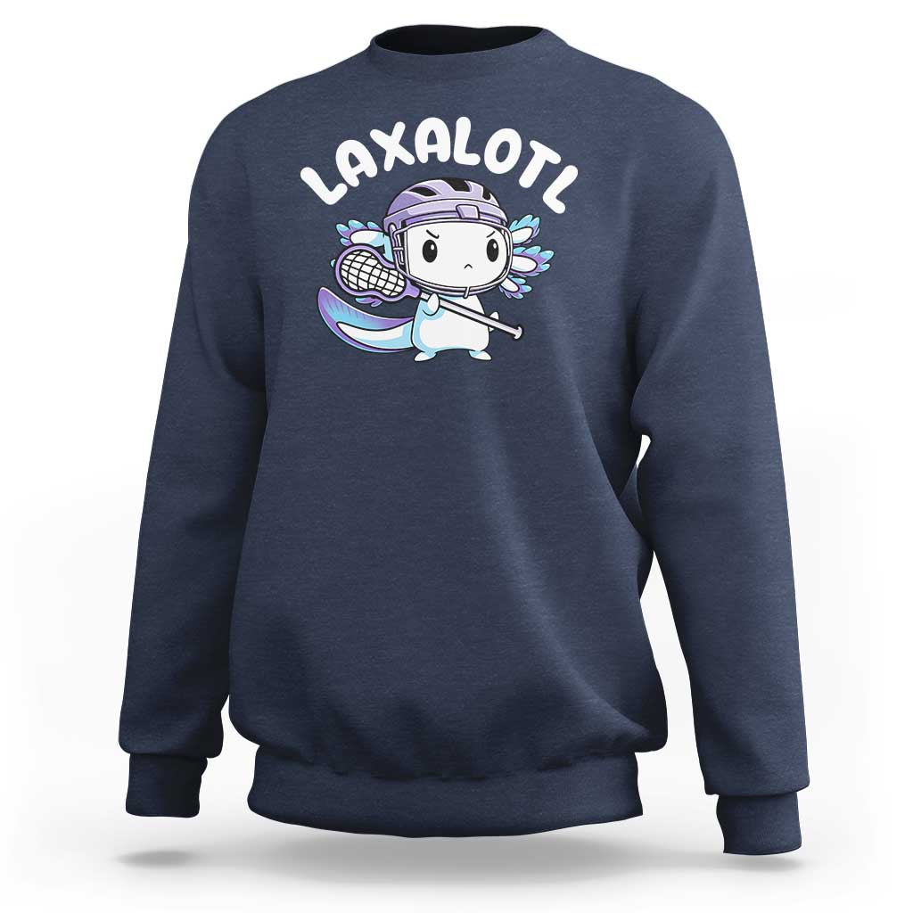 Funny Axolotl Lacrosse Player Sweatshirt - Wonder Print Shop