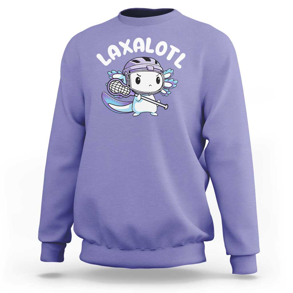 Funny Axolotl Lacrosse Player Sweatshirt - Wonder Print Shop
