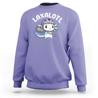 Funny Axolotl Lacrosse Player Sweatshirt - Wonder Print Shop