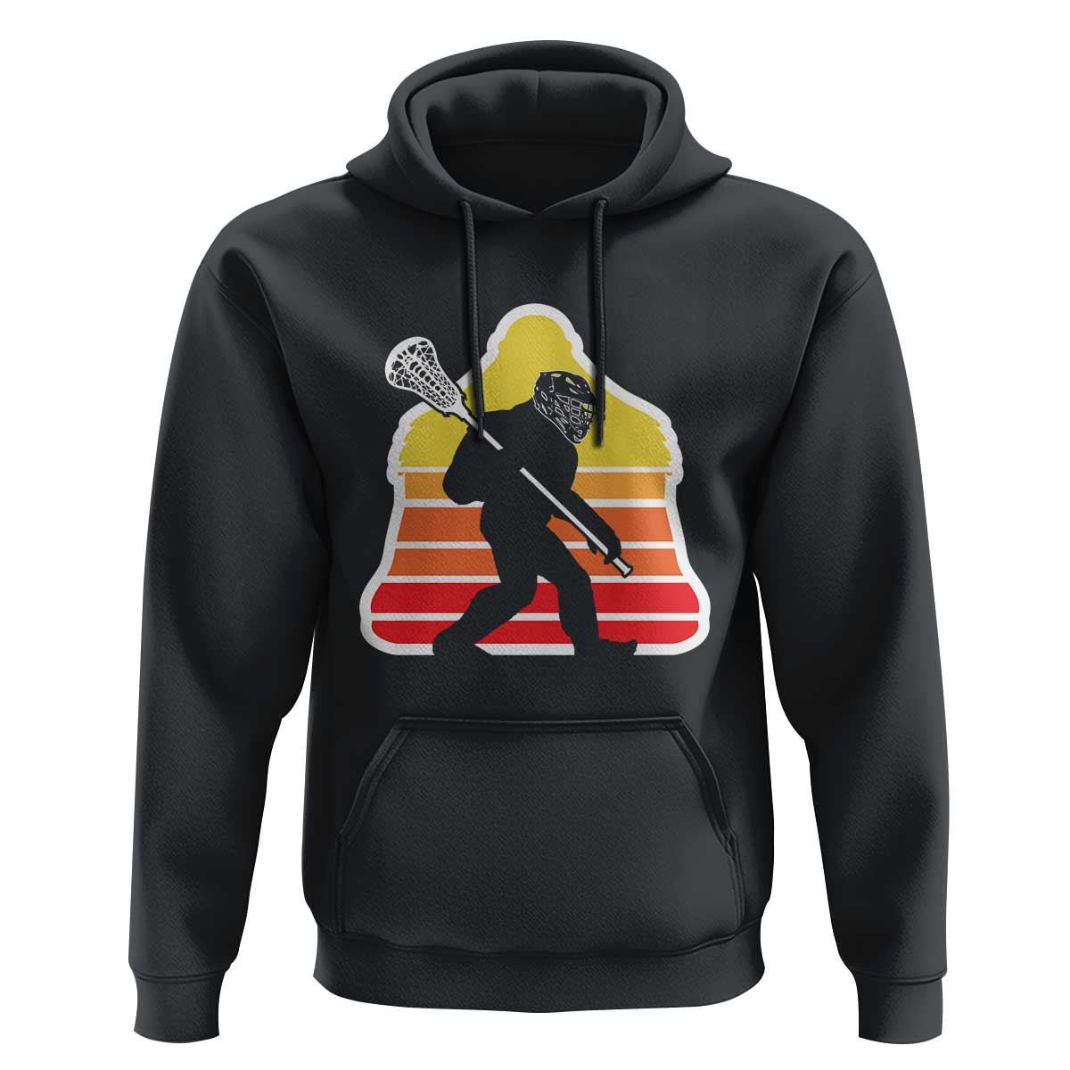 Funny Retro Bigfoot Lacrosse Player Hoodie - Wonder Print Shop