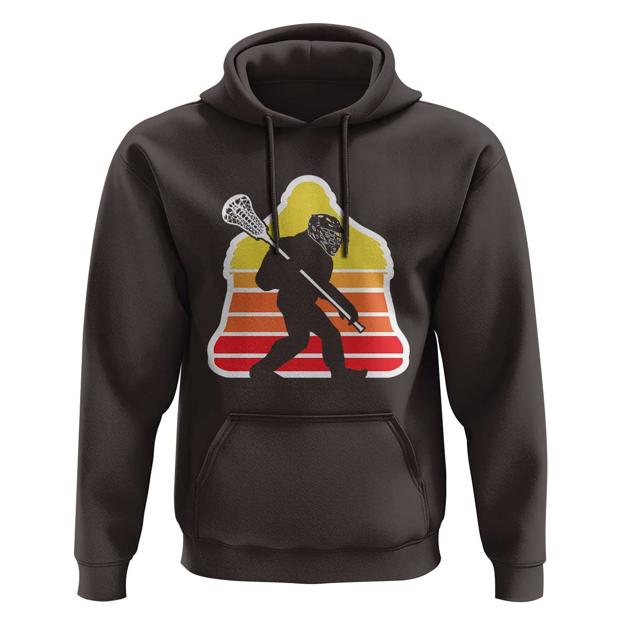 Funny Retro Bigfoot Lacrosse Player Hoodie - Wonder Print Shop