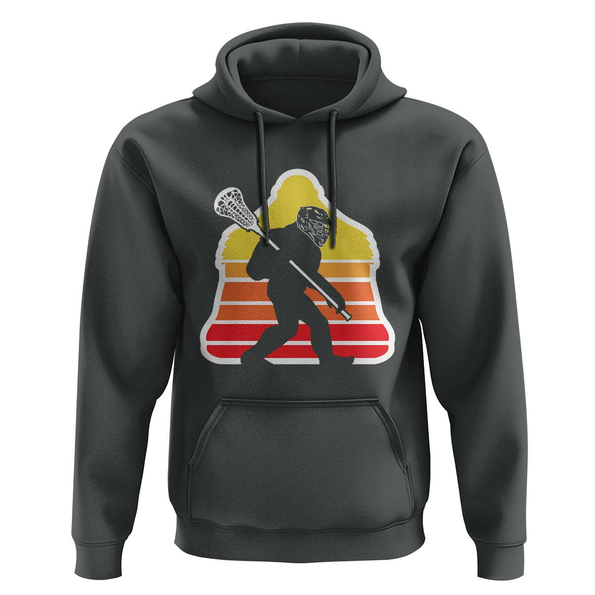 Funny Retro Bigfoot Lacrosse Player Hoodie - Wonder Print Shop