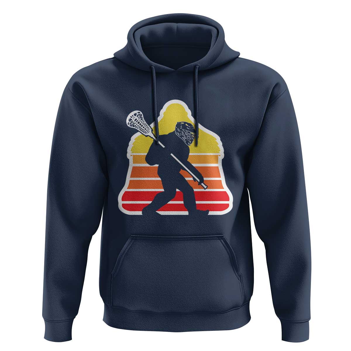 Funny Retro Bigfoot Lacrosse Player Hoodie - Wonder Print Shop