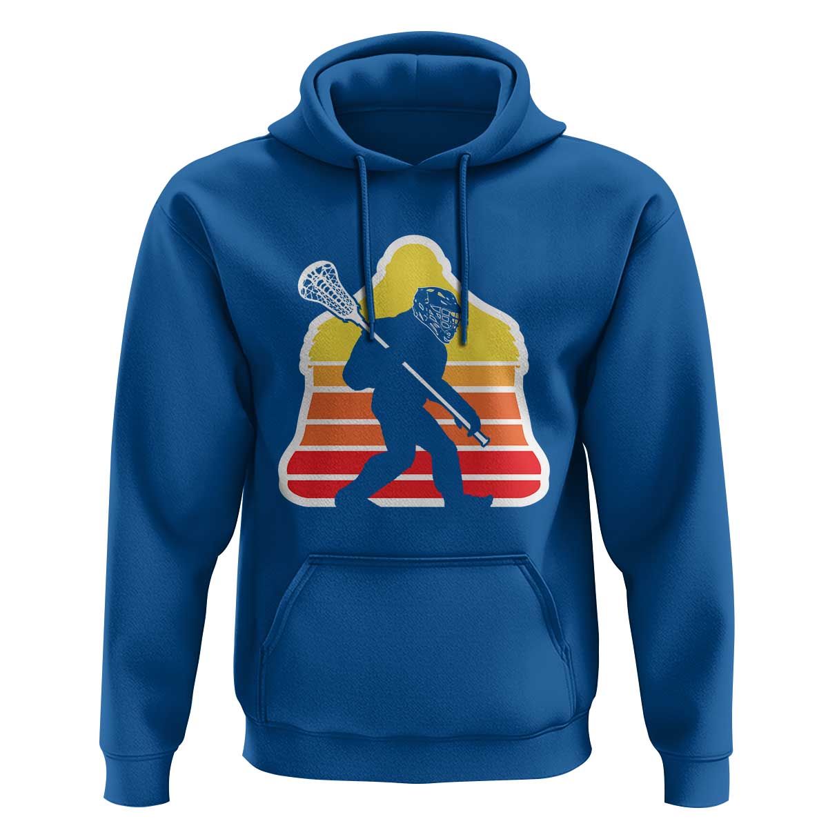 Funny Retro Bigfoot Lacrosse Player Hoodie - Wonder Print Shop