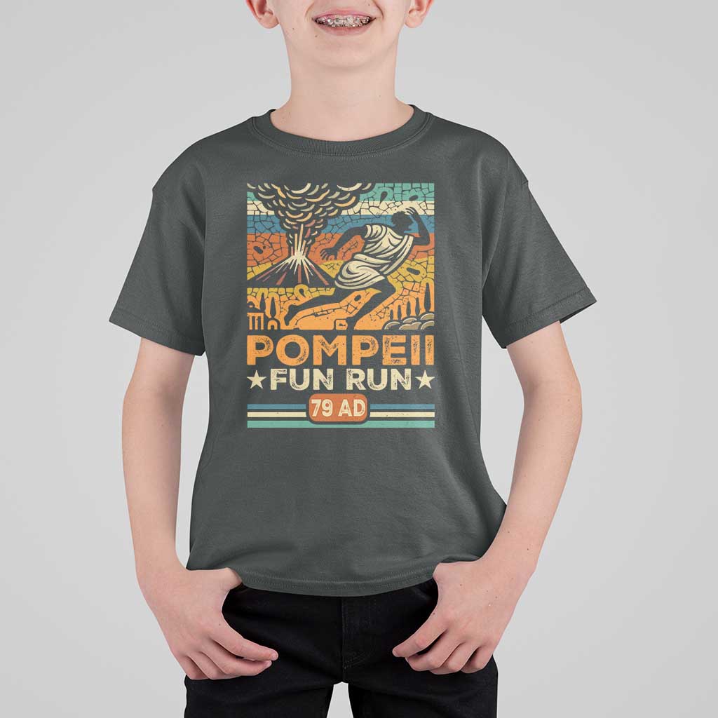 Funny Pompeii Fun Run T Shirt For Kid Geography Volcanologist