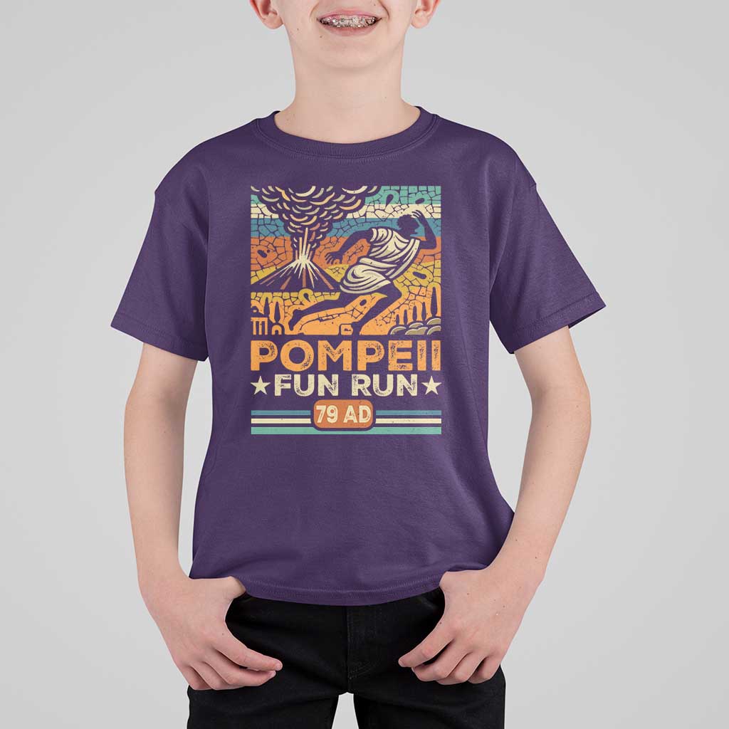 Funny Pompeii Fun Run T Shirt For Kid Geography Volcanologist