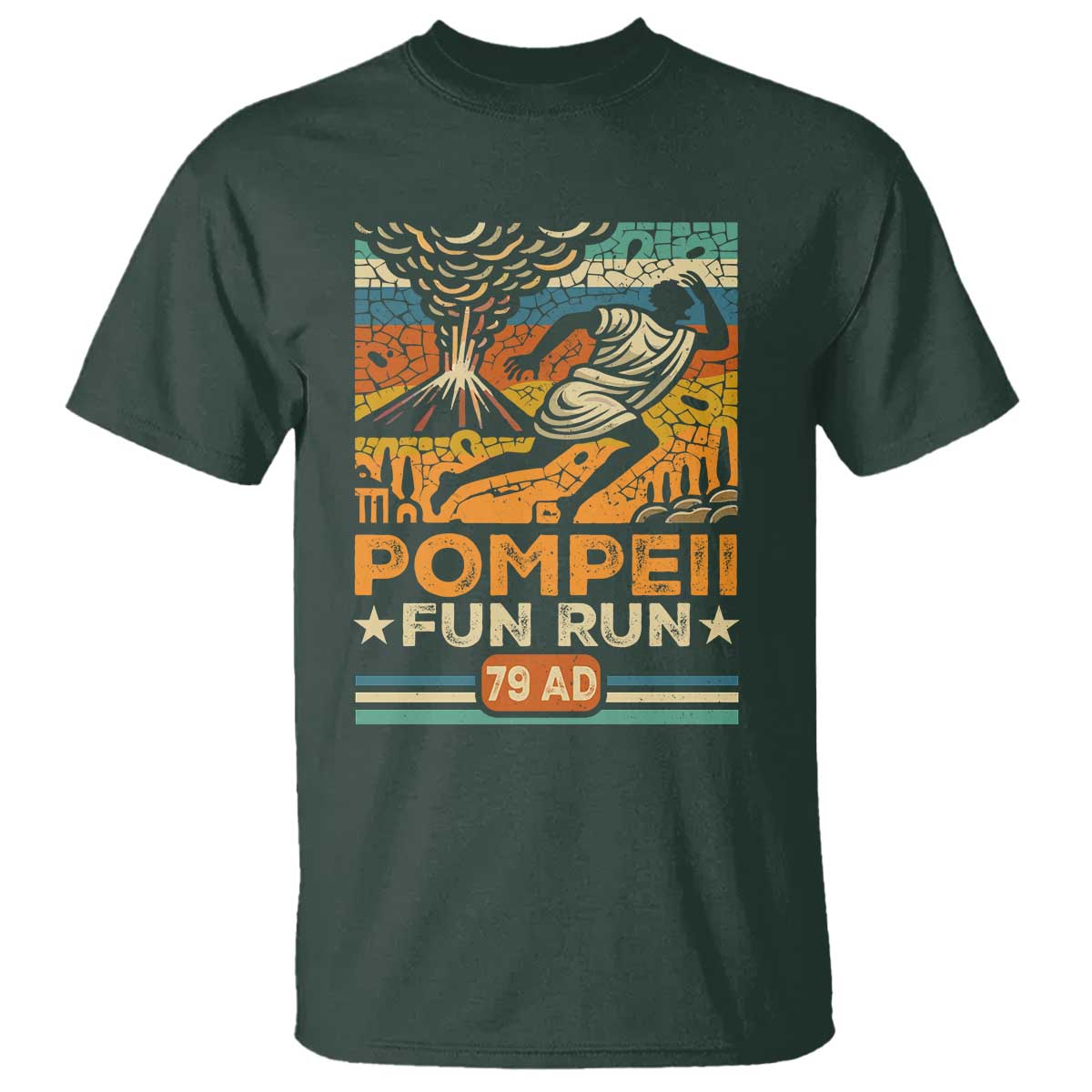 Funny Pompeii Fun Run T Shirt Geography Volcanologist