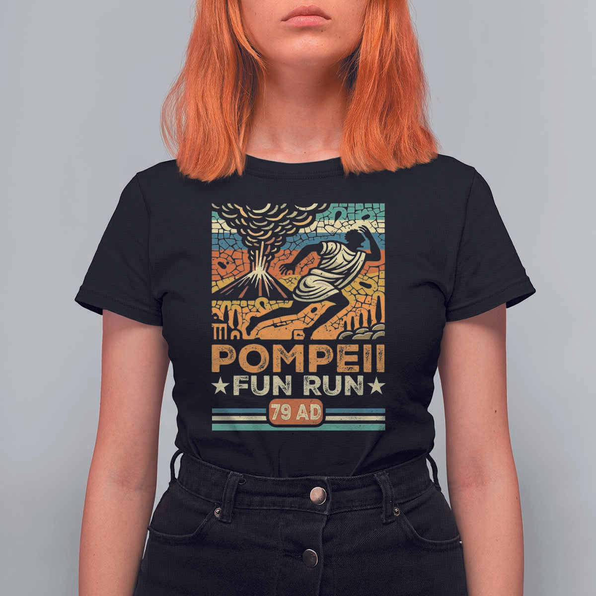 Funny Pompeii Fun Run T Shirt For Women Geography Volcanologist