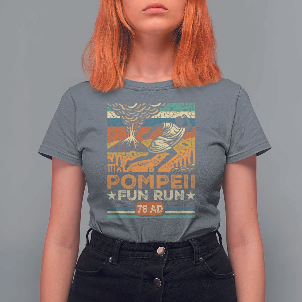 Funny Pompeii Fun Run T Shirt For Women Geography Volcanologist