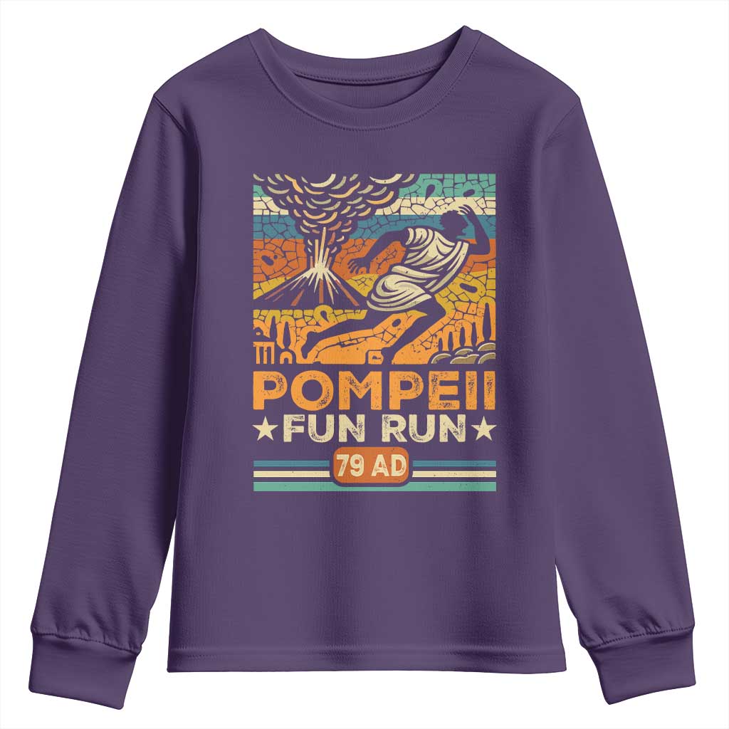 Funny Pompeii Fun Run Youth Sweatshirt Geography Volcanologist