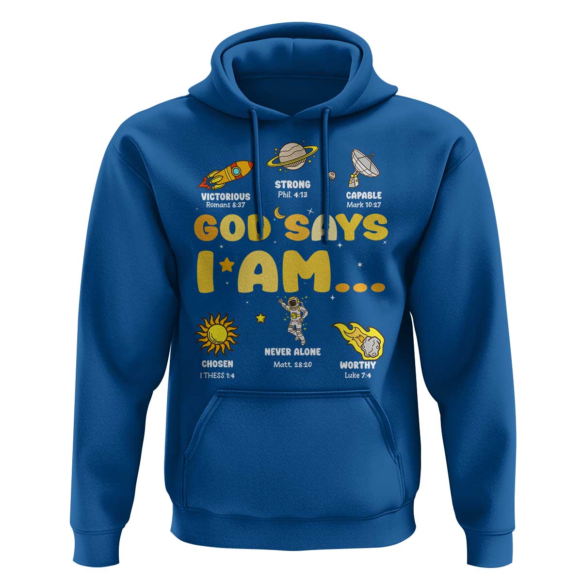 Outer Space Astrology Astronaut Planet God Says I Am Hoodie - Wonder Print Shop