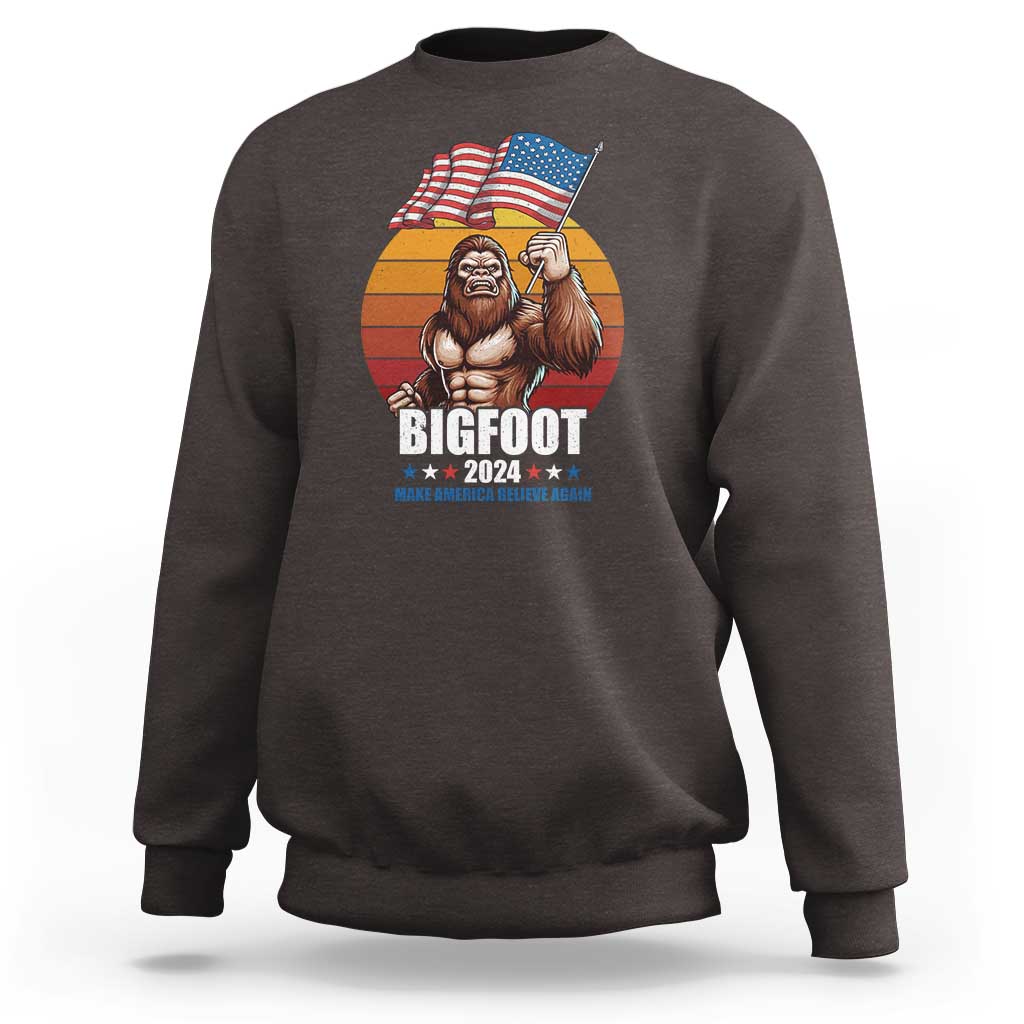 Funny President Election Bigfoot Sweatshirt Make America Believe Again Vote For Bigfoot - Wonder Print Shop