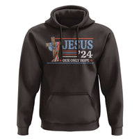 USA Election Christ Hoodie Jesus President 2024 Our Only Hope Christian - Wonder Print Shop