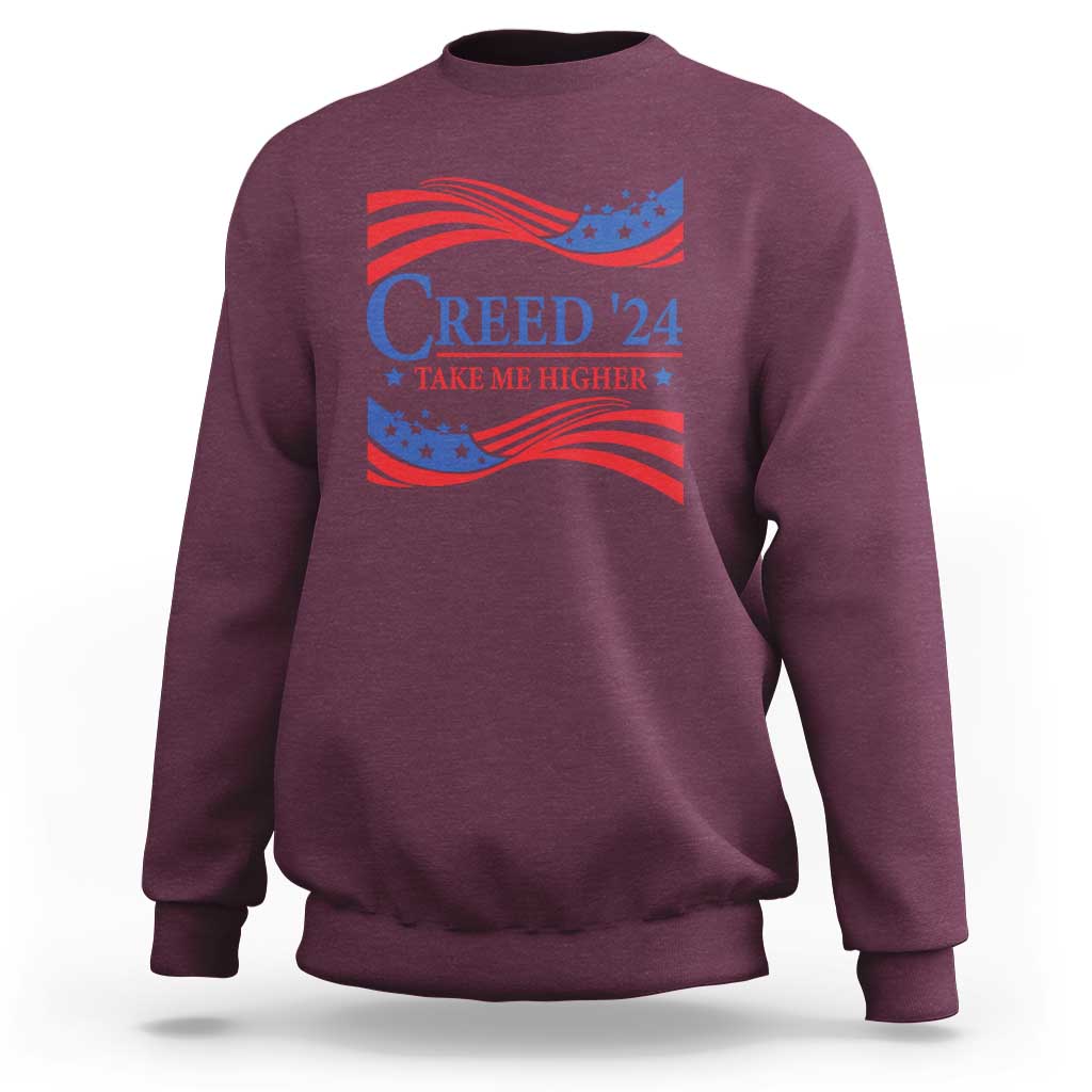 Funny US Election Sweatshirt Creed '24 Take Me Higher - Wonder Print Shop