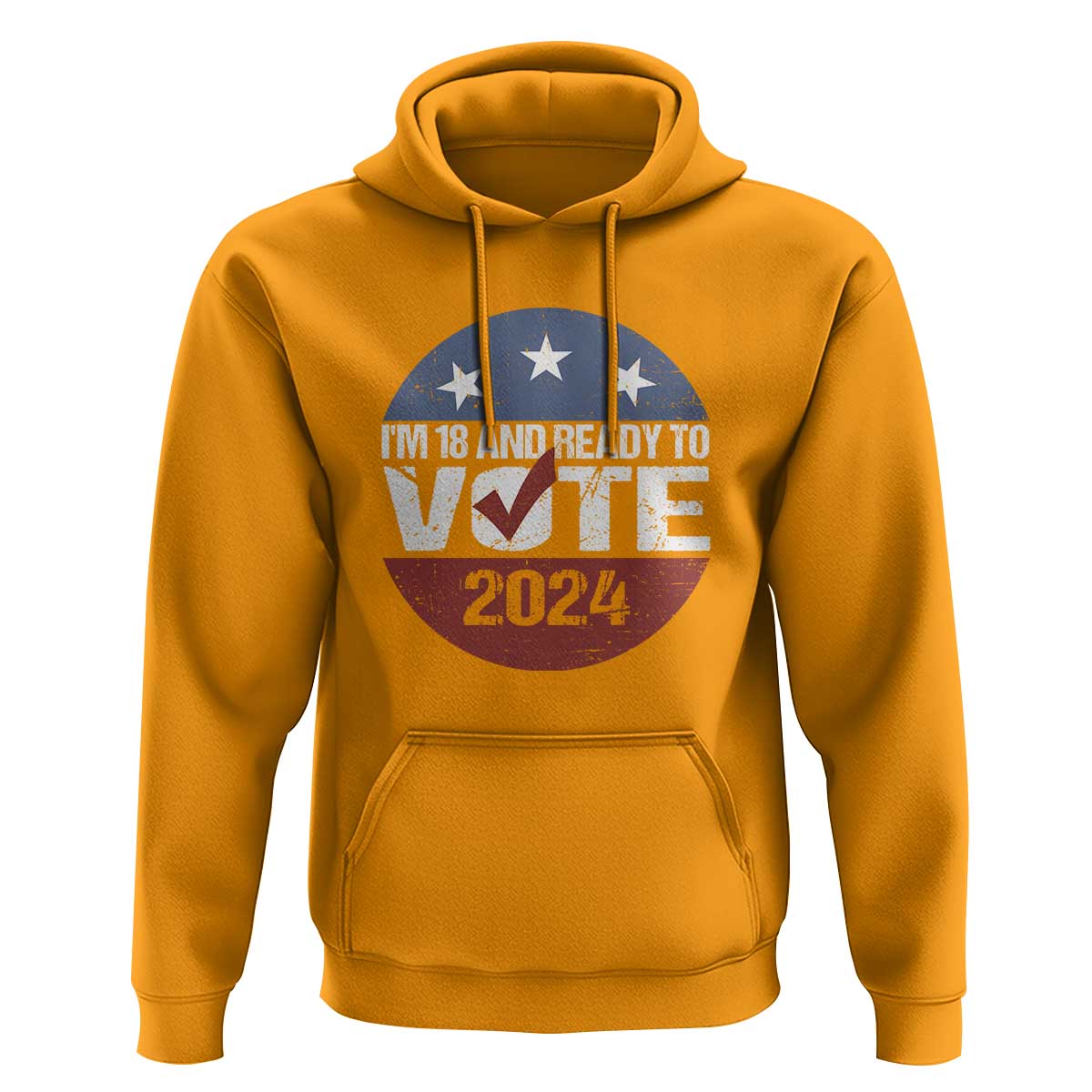 Vote 2024 Hoodie 18 and Ready To Vote First Time Voter - Wonder Print Shop