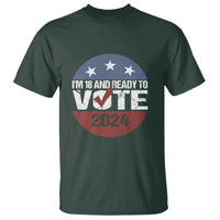Vote 2024 T Shirt 18 and Ready To Vote First Time Voter - Wonder Print Shop
