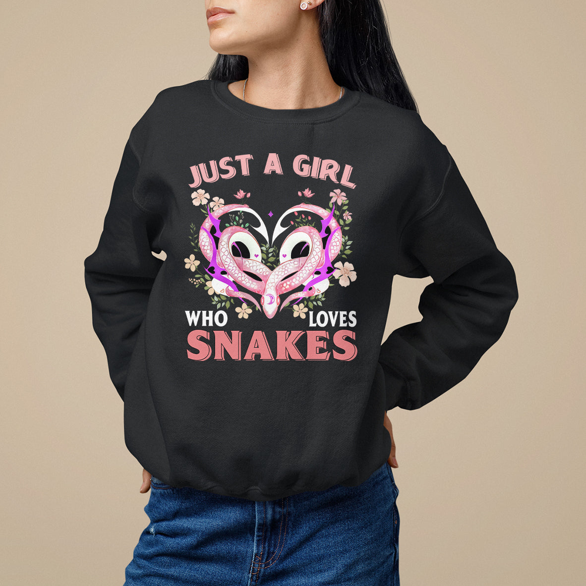 Just A Girl Who Loves Snakes Sweatshirt - Wonder Print Shop