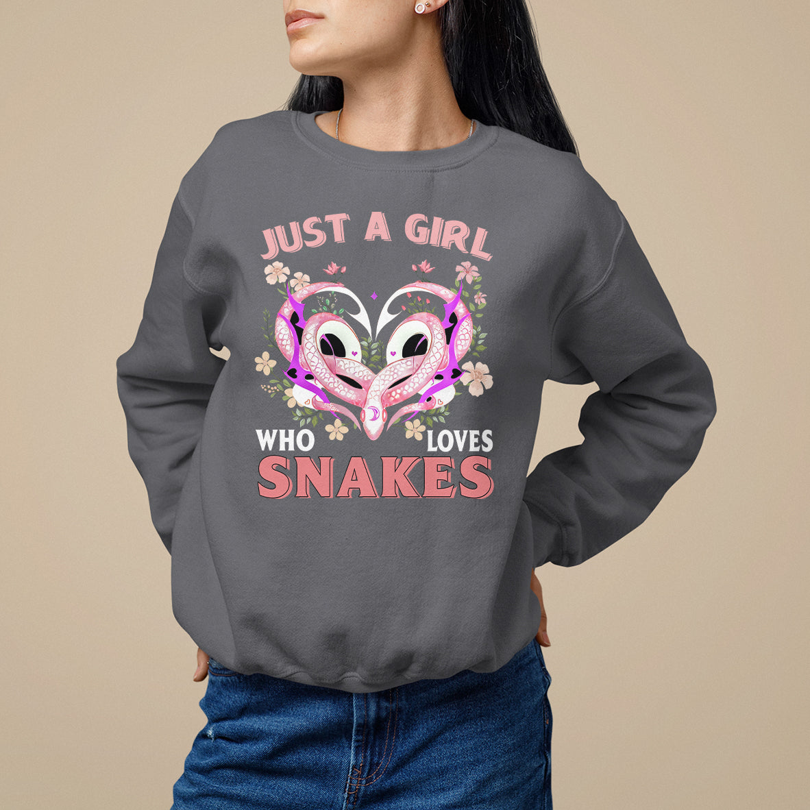 Just A Girl Who Loves Snakes Sweatshirt - Wonder Print Shop