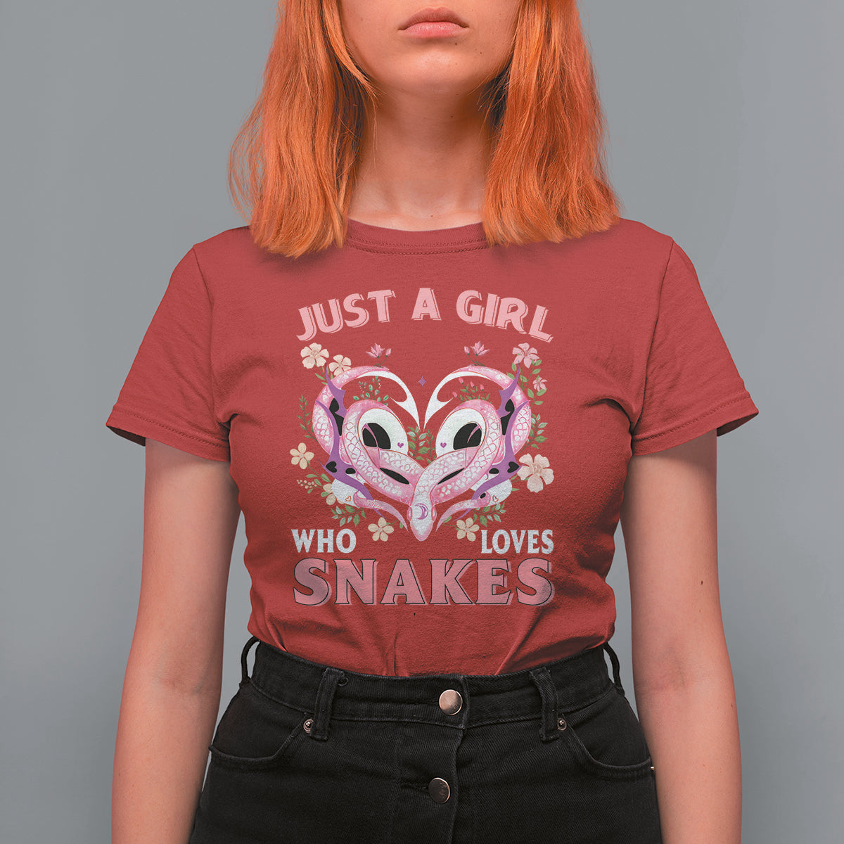 Just A Girl Who Loves Snakes T Shirt For Women - Wonder Print Shop