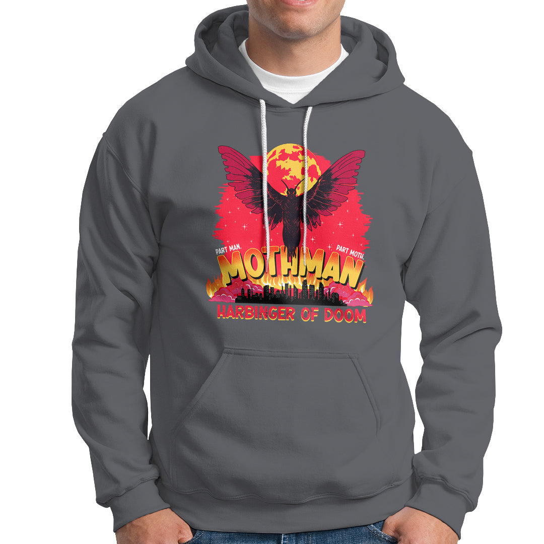 Mothman Harbinger of Doom! City Night Cryptid Creature Hoodie - Wonder Print Shop