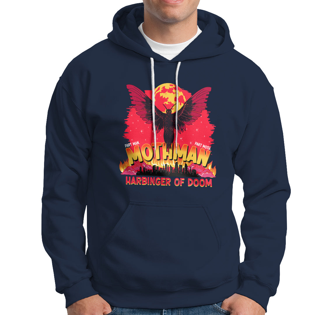 Mothman Harbinger of Doom! City Night Cryptid Creature Hoodie - Wonder Print Shop