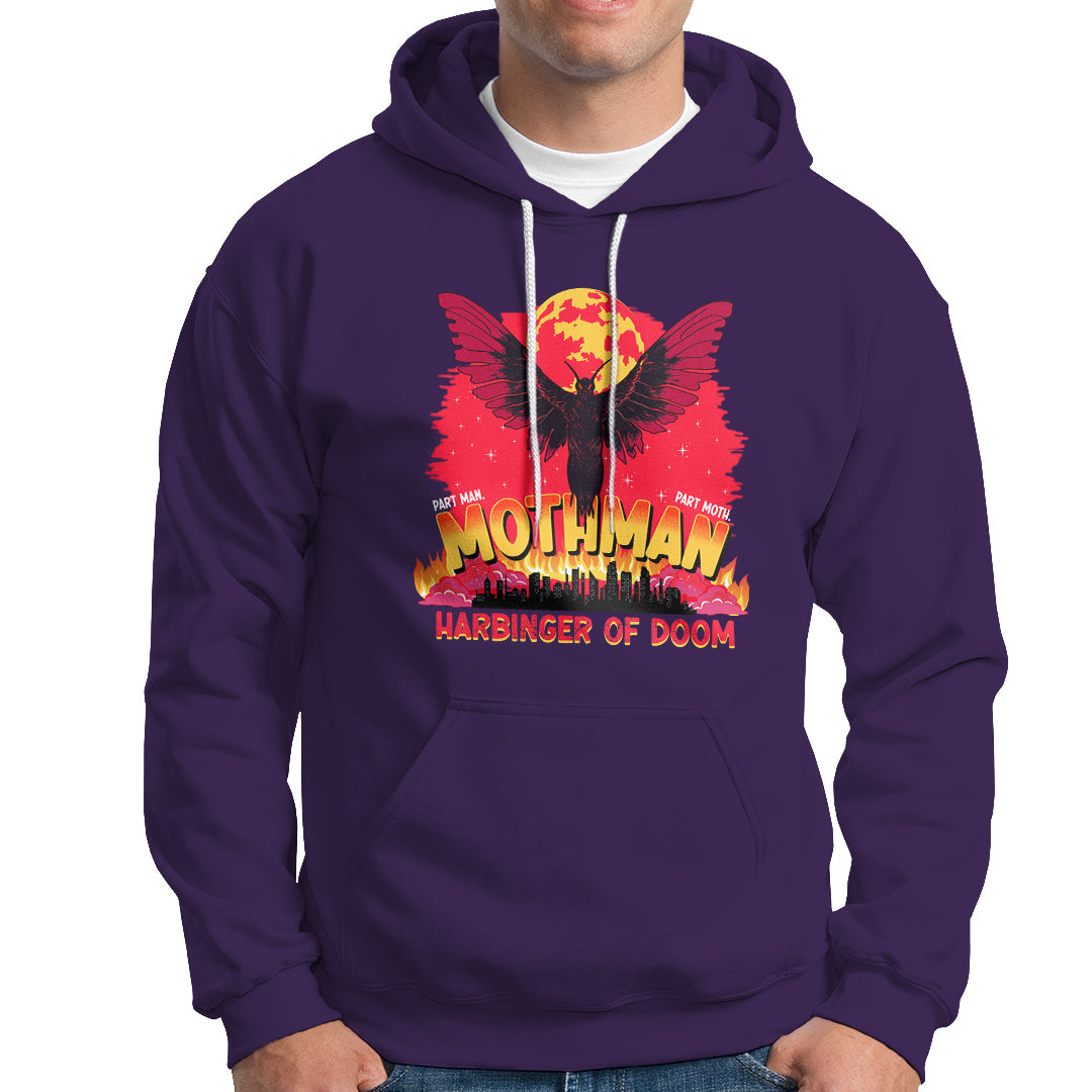 Mothman Harbinger of Doom! City Night Cryptid Creature Hoodie - Wonder Print Shop
