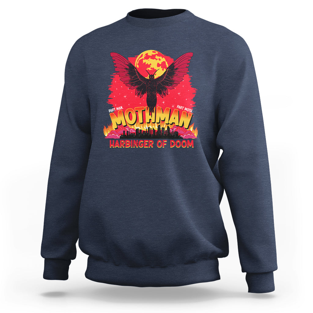 Mothman Harbinger of Doom! City Night Cryptid Creature Sweatshirt - Wonder Print Shop