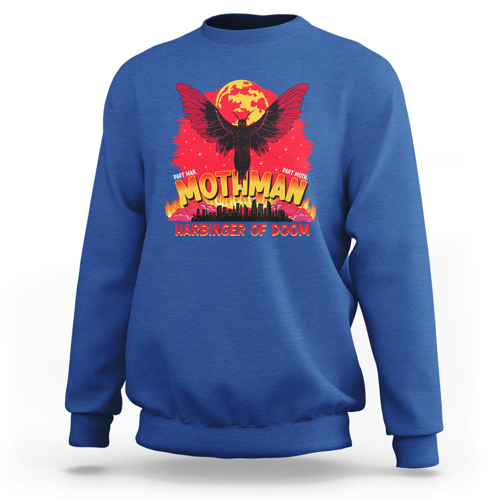 Mothman Harbinger of Doom! City Night Cryptid Creature Sweatshirt - Wonder Print Shop