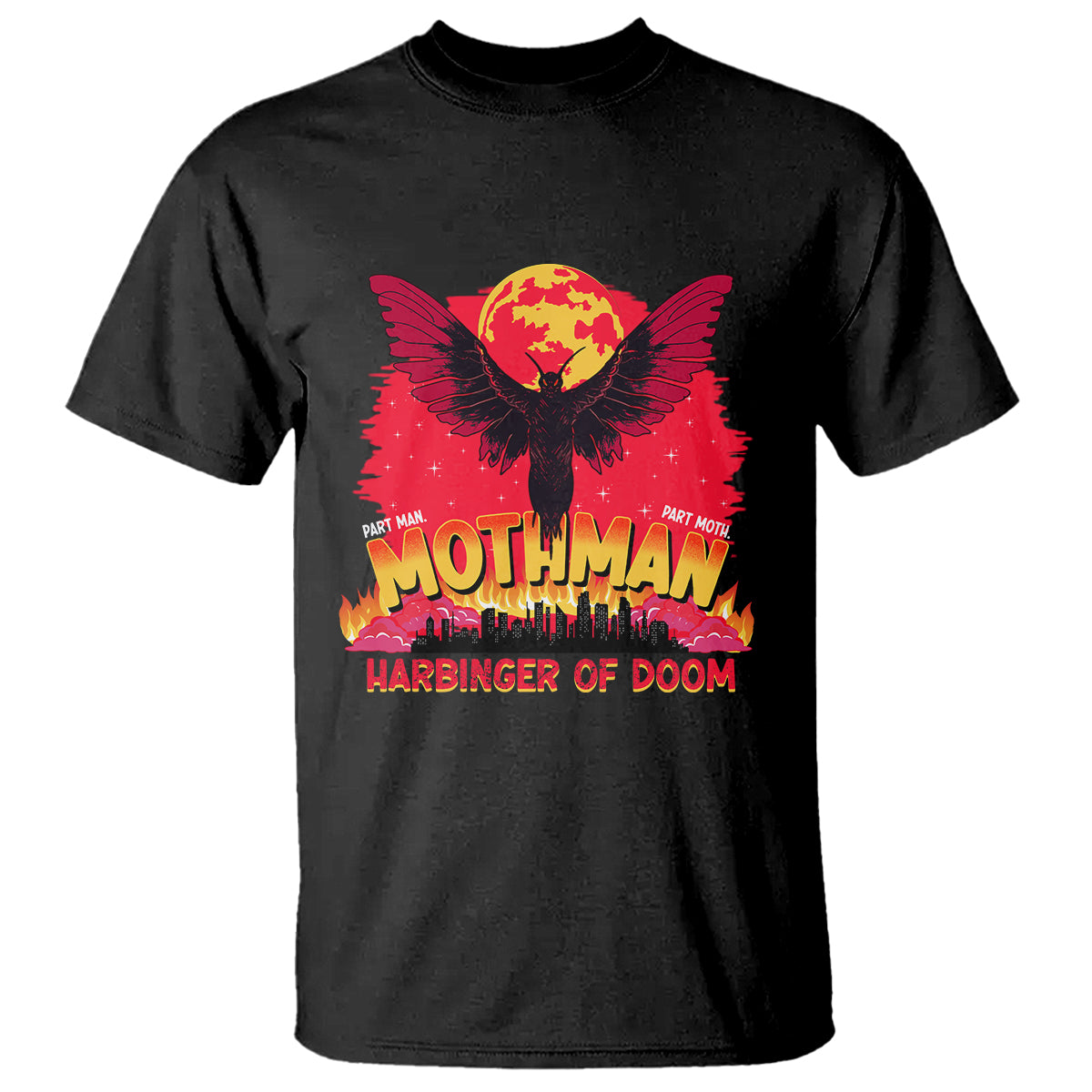 Mothman Harbinger of Doom! City Night Cryptid Creature T Shirt - Wonder Print Shop