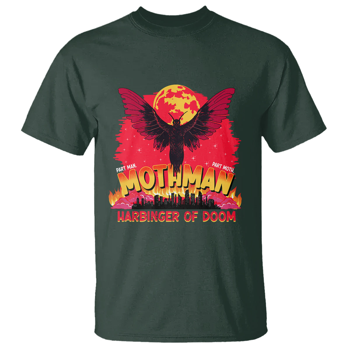 Mothman Harbinger of Doom! City Night Cryptid Creature T Shirt - Wonder Print Shop