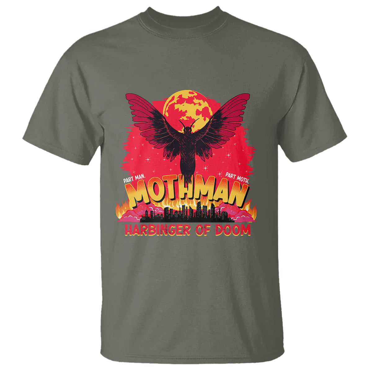 Mothman Harbinger of Doom! City Night Cryptid Creature T Shirt - Wonder Print Shop