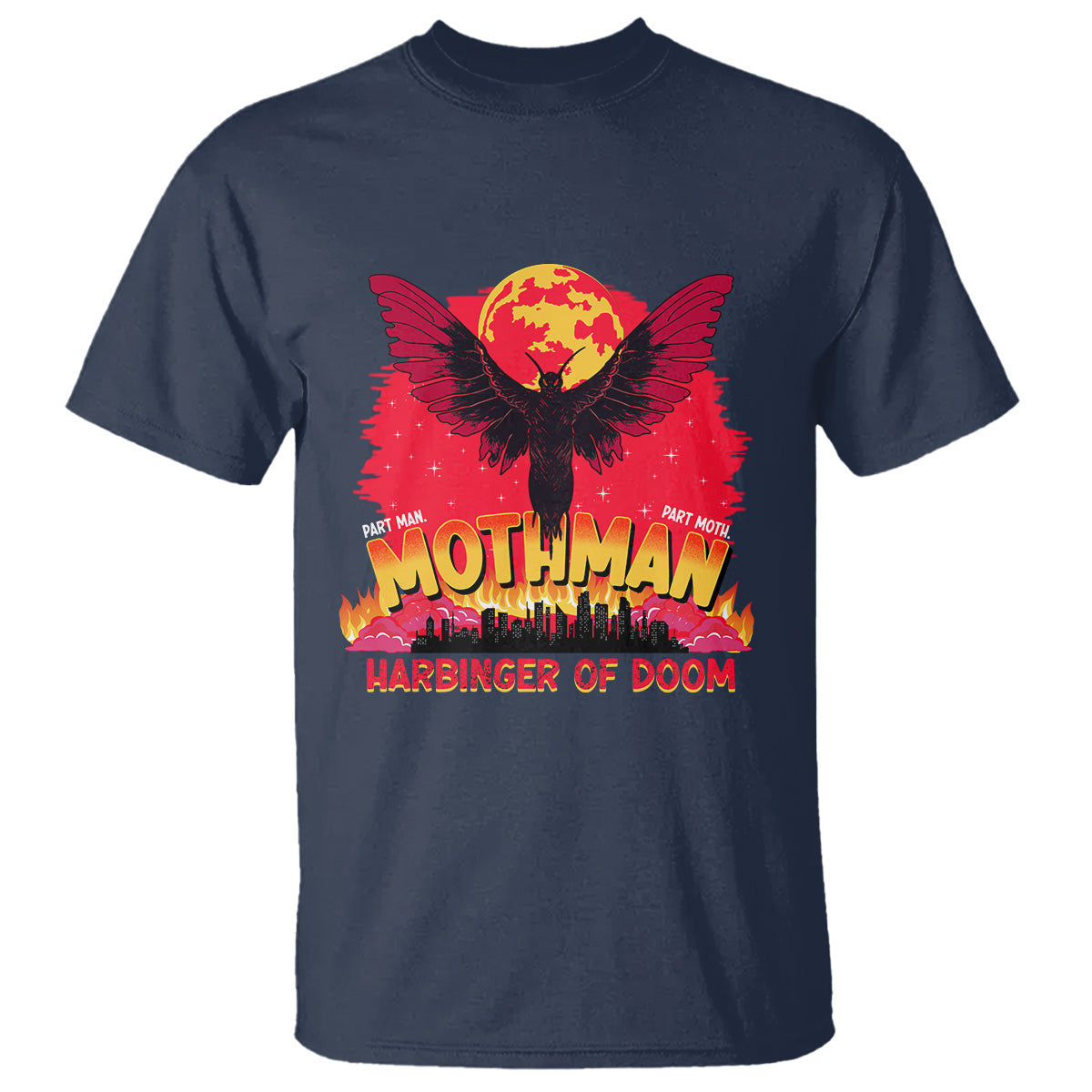 Mothman Harbinger of Doom! City Night Cryptid Creature T Shirt - Wonder Print Shop
