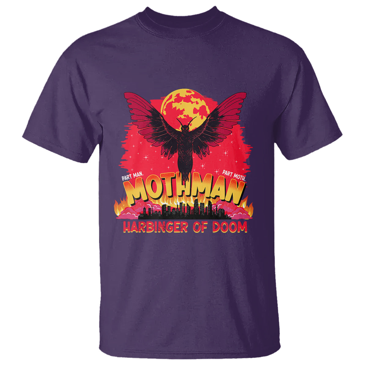 Mothman Harbinger of Doom! City Night Cryptid Creature T Shirt - Wonder Print Shop