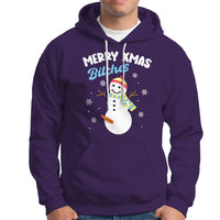 Merry Xmas Bitches Naughty Dirty Carrot Snowman Ugly Christmas Hoodie - Wonder Print Shop