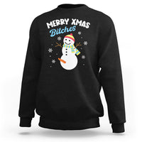 Merry Xmas Bitches Naughty Dirty Carrot Snowman Ugly Christmas Sweatshirt - Wonder Print Shop