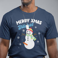 Merry Xmas Bitches Naughty Dirty Carrot Snowman Ugly Christmas T Shirt - Wonder Print Shop