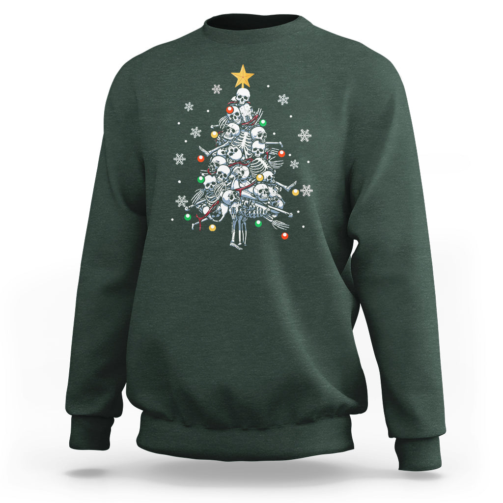 Skull Christmas Tree Cool Christmas Skeleton Sweatshirt - Wonder Print Shop