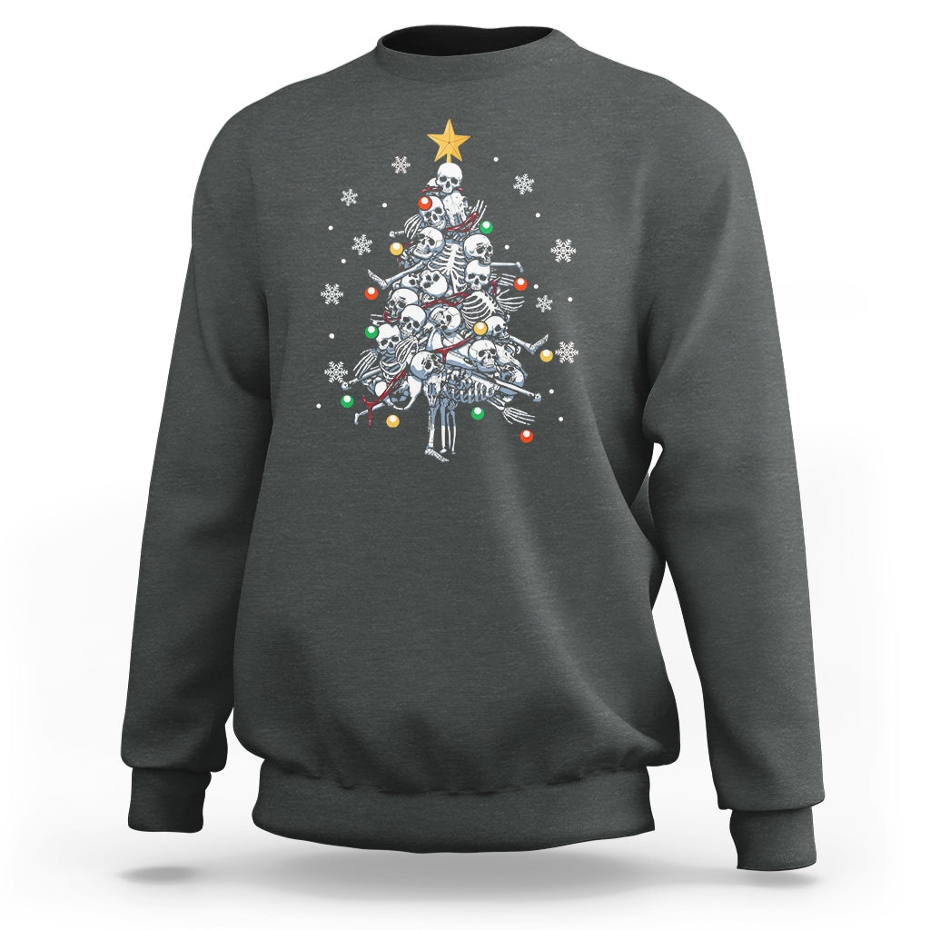 Skull Christmas Tree Cool Christmas Skeleton Sweatshirt - Wonder Print Shop