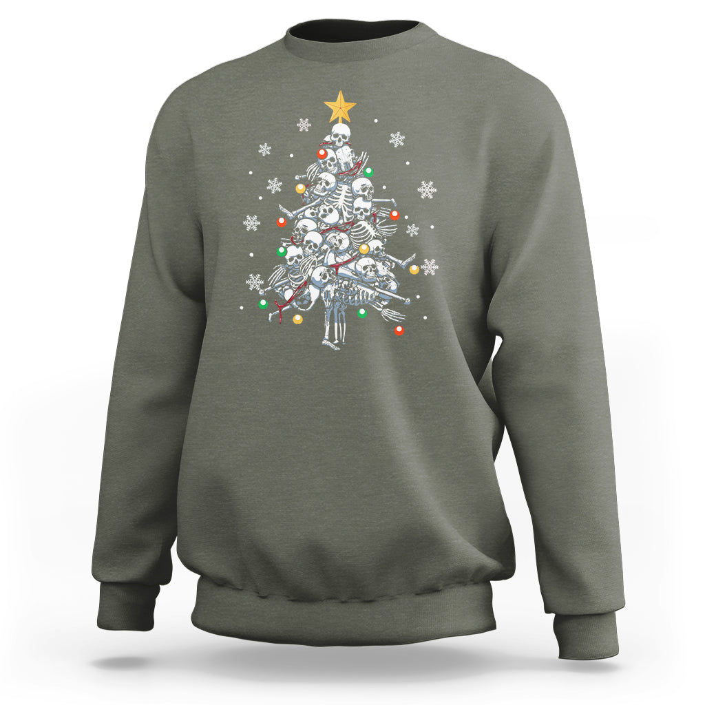 Skull Christmas Tree Cool Christmas Skeleton Sweatshirt - Wonder Print Shop